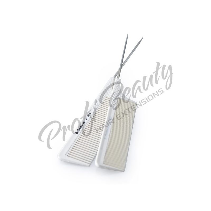 Hřeben - bílý - s kovovou špičkou ProfiBeauty-cz