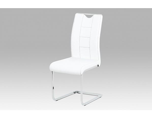 Artium  Jídelní židle bílá koženka / chrom Artium