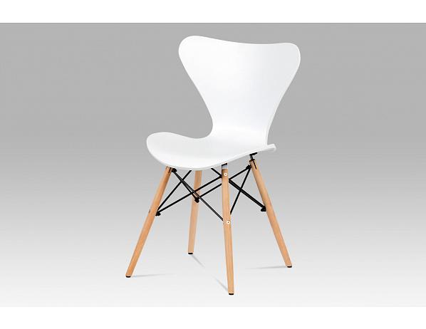 Artium  Jídelní židle bílý plast / natural Artium