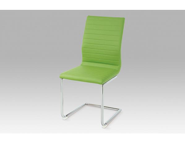 Artium  Jídelní židle chrom / koženka zelená Artium