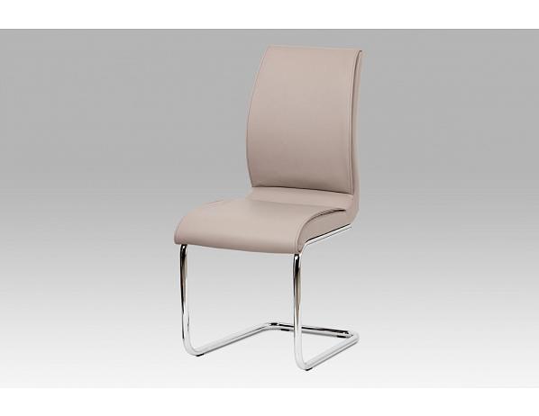 Artium  Jídelní židle koženka lanýžová / chrom Artium