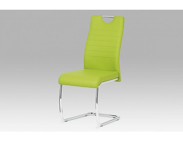 Artium  Jídelní židle koženka zelená / chrom Artium