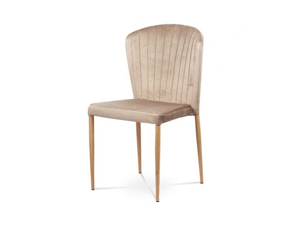 Artium  Jídelní židle - krémová sametová látka