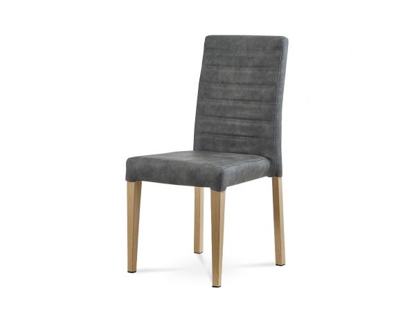 Artium  Jídelní židle - šedá látka v dekoru broušené kůže