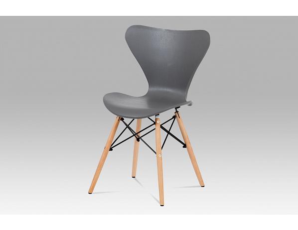 Artium  Jídelní židle šedý plast / natural Artium