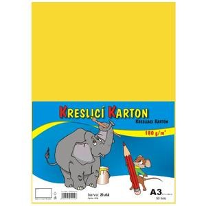 Kreslící karton barevný A3 50ks 180g žlutý Papermax-cz
