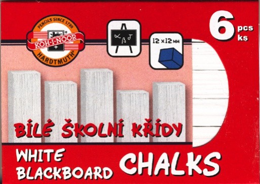 Křída školní bílá 6ks Koh-i-Noor Papermax-cz
