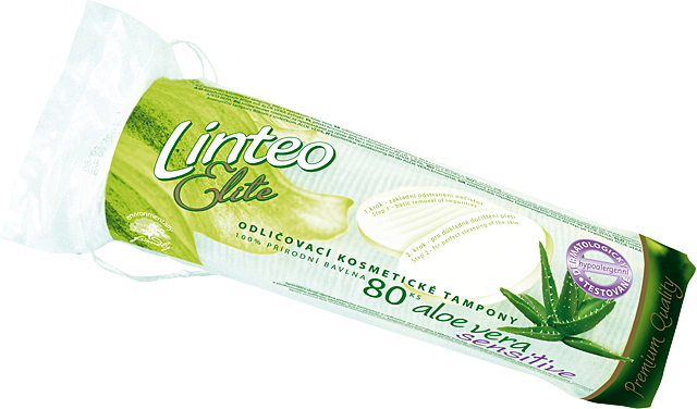 Vatové polštářky Linteo 80 ks Aloe Vera Papermax-cz