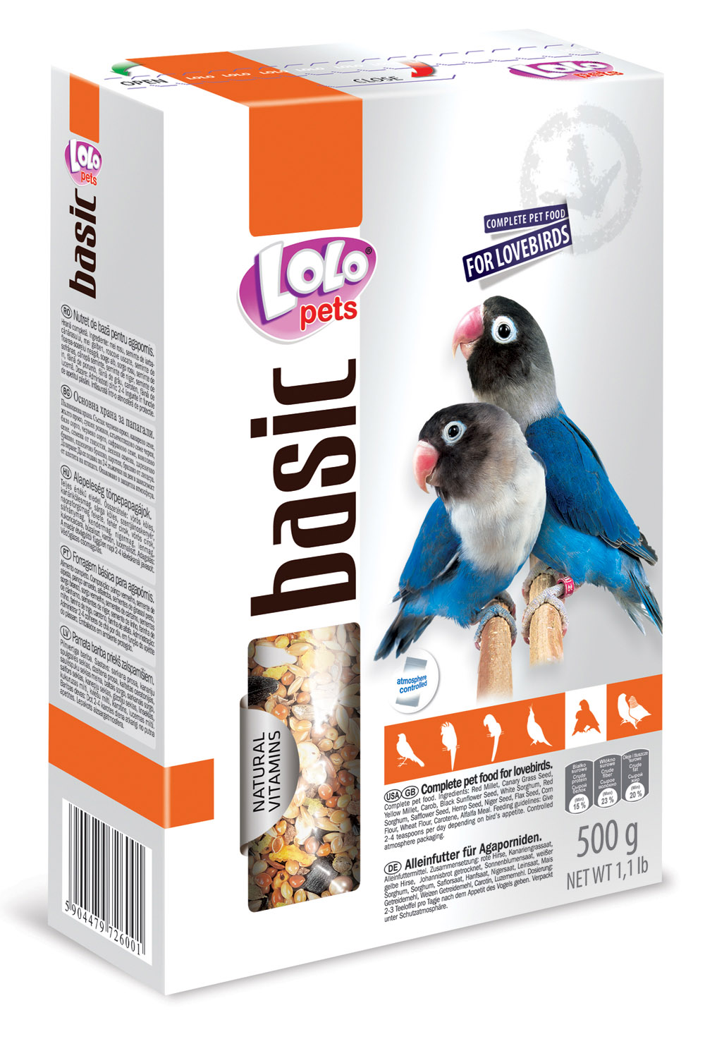 Lolo basic kompletní krmivo pro agapornisy 500 g krabička eMazel-cz