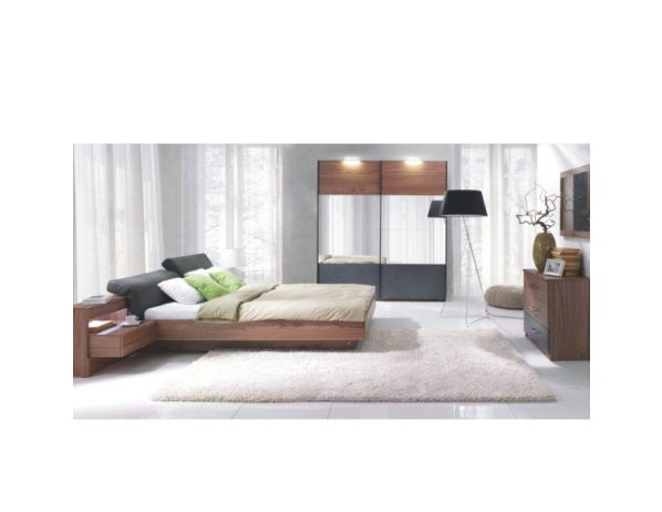 TEMPO KONDELA  Ložnicový komplet REKATO (skříň + postel 160x200 se 2 nočními stolky)