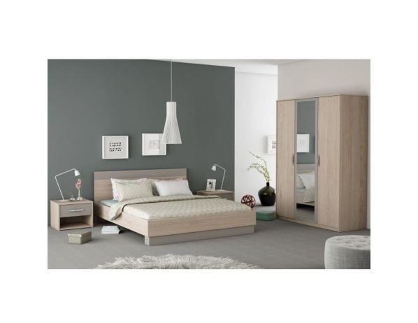 TEMPO KONDELA  Ložnicový komplet GRAPHIC (skříň + postel + 2x noční stolek)