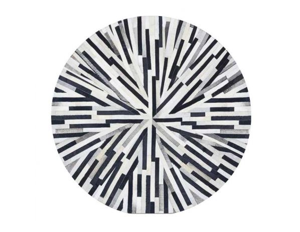 TEMPO KONDELA  Luxusní kulatý koberec KŮŽE Typ8