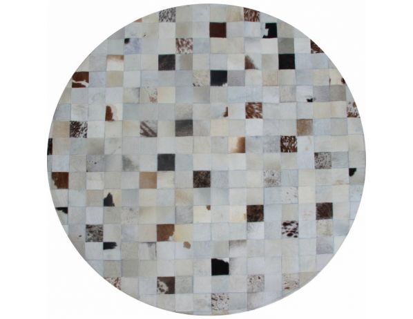 TEMPO KONDELA  Luxusní kulatý koberec KŮŽE Typ10