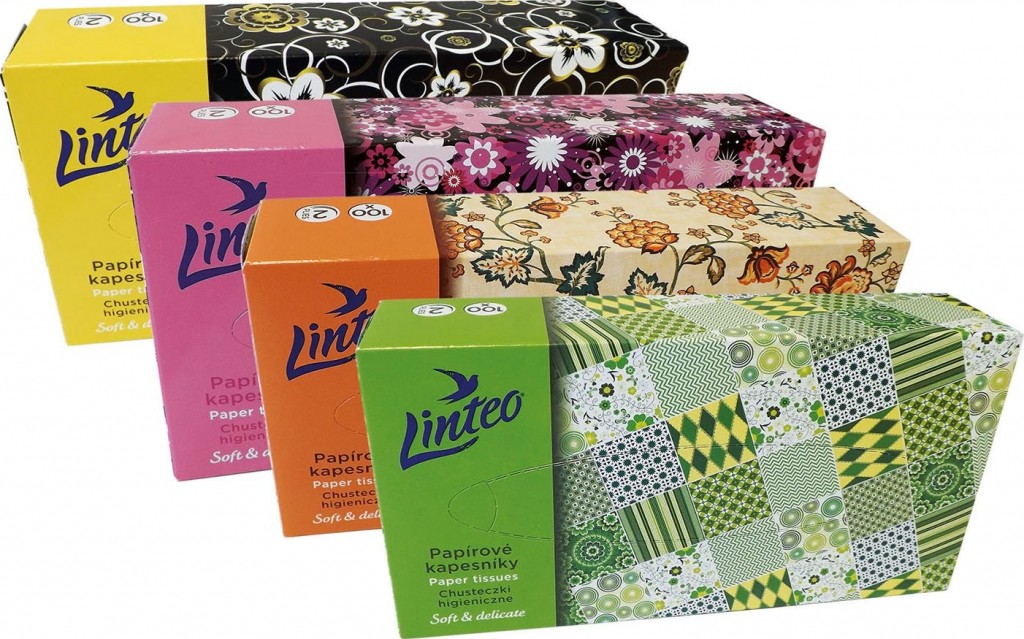 Kapesníky papírové 2 vrstvé 100ks LINTEO Papermax-cz