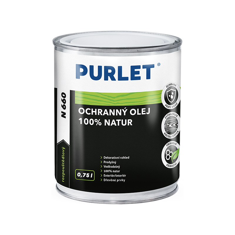 PURLET N660 Ochr. olej na dřevo 100% natur 750ml Distrimo-cz