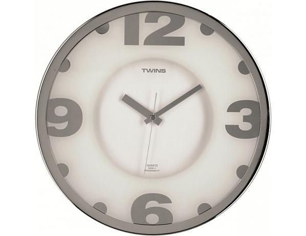 Nástěnné hodiny Twins 2361-1 white 32cm DESIGNOVÉ HODINY