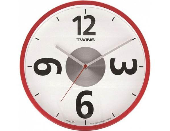 Nástěnné hodiny Twins 2789 red 26cm DESIGNOVÉ HODINY