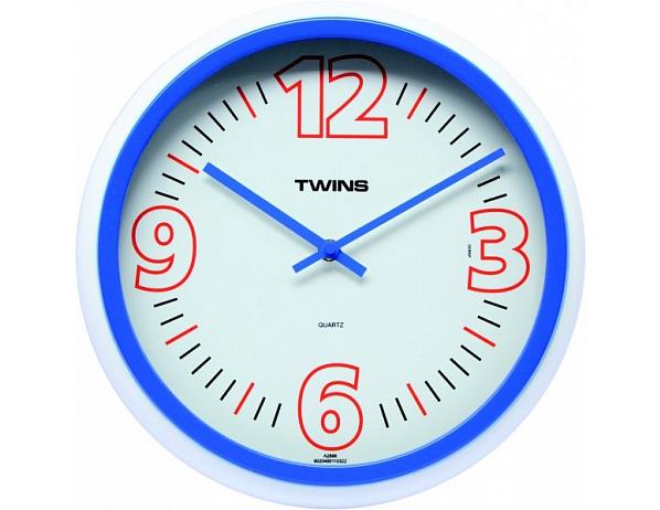 Nástěnné hodiny Twins 2896 blue 31cm DESIGNOVÉ HODINY