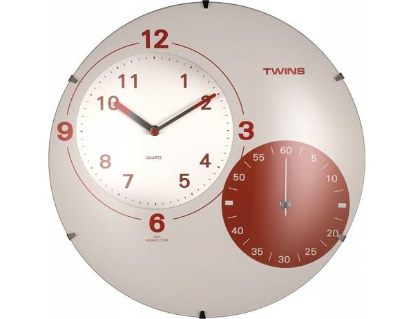 Nástěnné hodiny Twins 353 white 35cm DESIGNOVÉ HODINY