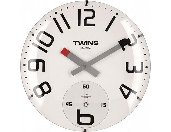 Nástěnné hodiny Twins 363 white 35cm DESIGNOVÉ HODINY