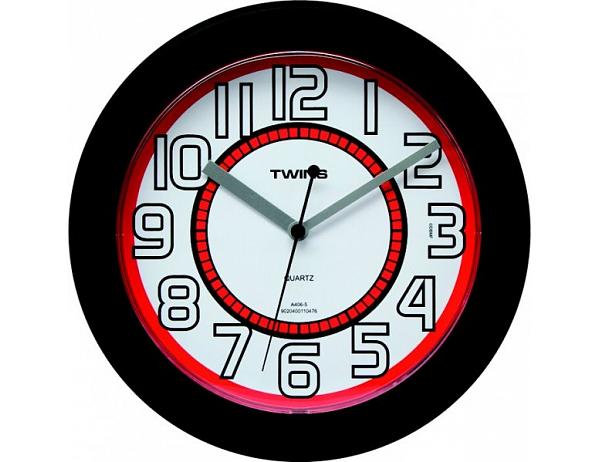 Nástěnné hodiny Twins 406 black 23cm DESIGNOVÉ HODINY