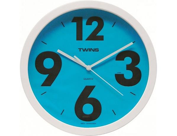 Nástěnné hodiny Twins 903 blue 26cm DESIGNOVÉ HODINY