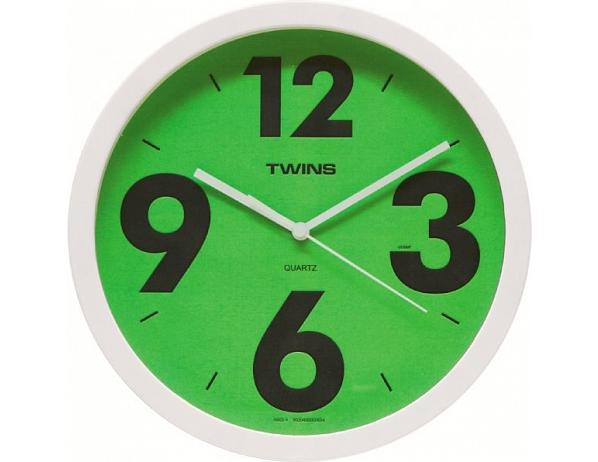 Nástěnné hodiny Twins 903 green 26cm DESIGNOVÉ HODINY