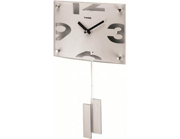 Nástěnné kyvadlové hodiny Twins 5090 white 30cm DESIGNOVÉ HODINY