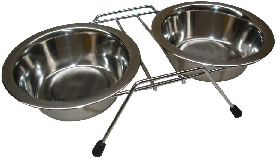 Nerezové misky dvojité ve stojánku 2x0