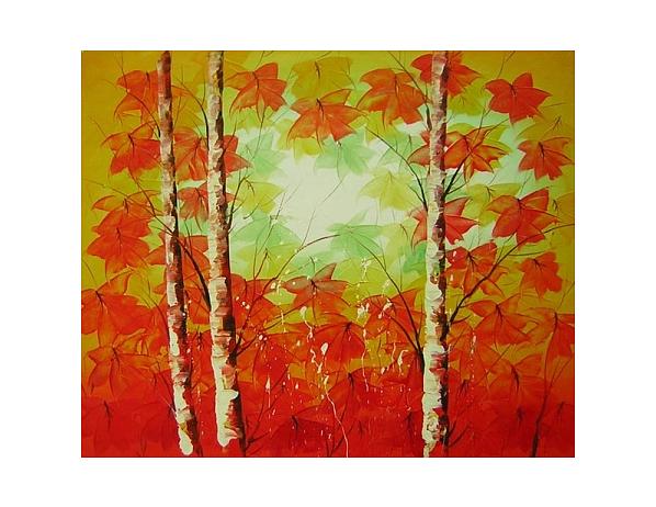 Obraz - Břízky červené 100PA