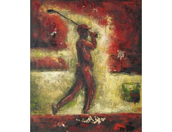 Obraz - Červený golfista 100PA