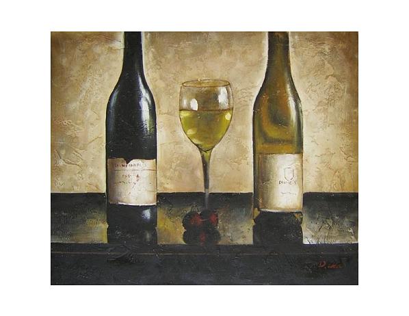 Obraz - Dvě láhve vína se sklenicí 100PA