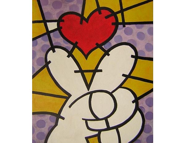 Obraz - Prsty a červené srdce 100PA