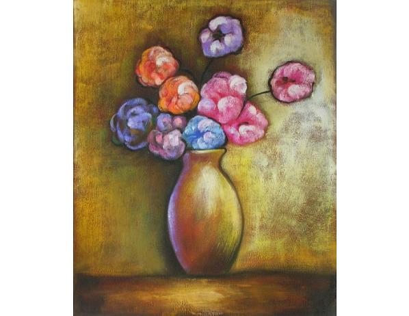 Obraz - Váza s barevnými květy 100PA