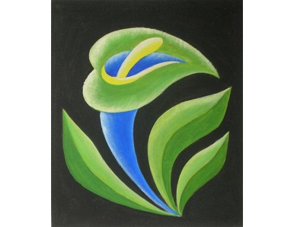 Obraz - Zelenomodrý květ 100PA