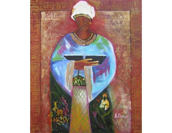 Obraz - žena s miskou 100PA