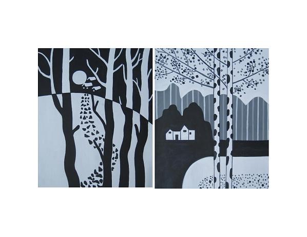 Obrazový set - Černobílá krajina 100PA