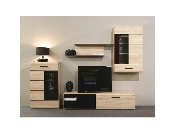 Obývací stěna LED s osvětlením Mansarda