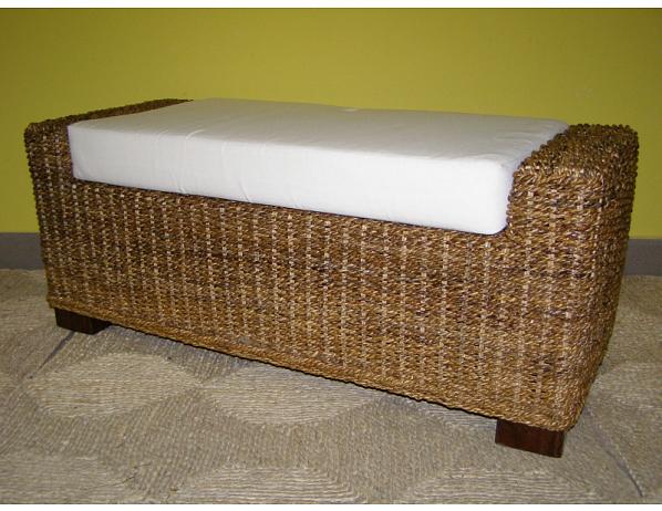 Otoman Lenka s úložným prostorem-banánový list Ratan-klub