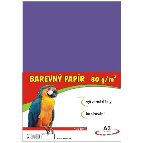 Papír barevný A3 100ks 80g fialový Papermax-cz