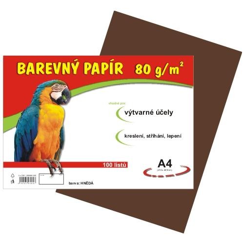 Papír barevný A4 100ks 80g hnědý Papermax-cz