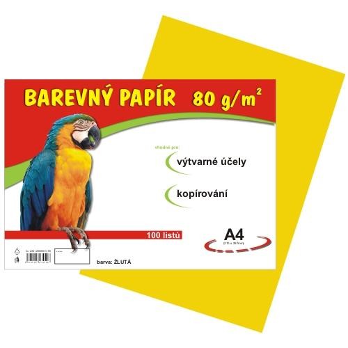 Papír barevný A4 100ks 80g žlutý Papermax-cz