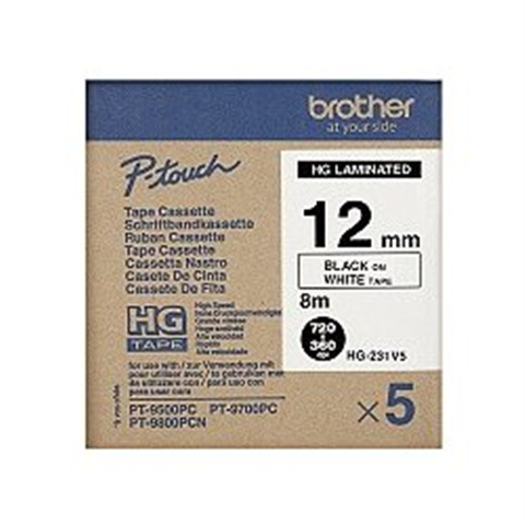 Páska Brother HGE231V5 (Černý tisk/bílý podklad) Tonery Náplně