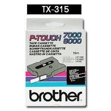 Páska Brother TX-315 - originální (Bílý tisk/černý podklad) Brother