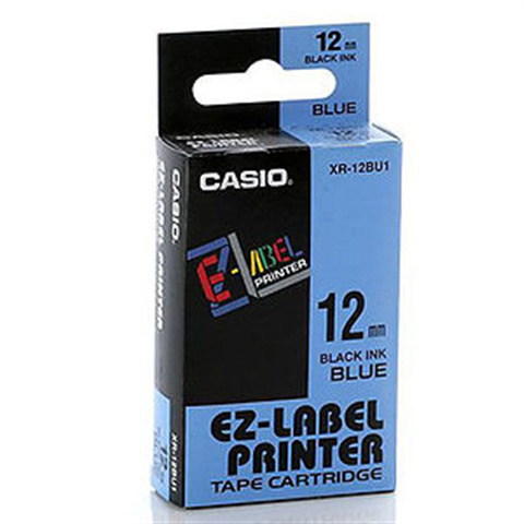 Páska Casio XR-12BU1 (Černý tisk/modrý podklad) (12mm) Tonery Náplně