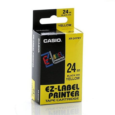 Páska Casio XR-24YW1 (Černý tisk/žlutý podklad) (24mm) ToneryNáplně