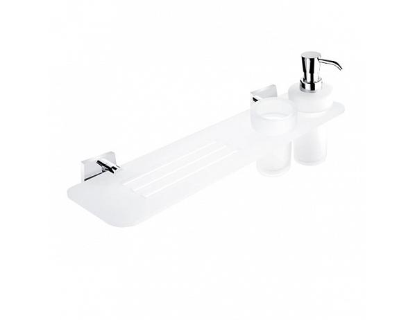 Nimco  Keira police s frézovanými otvory s dávkovačem a sklenkou