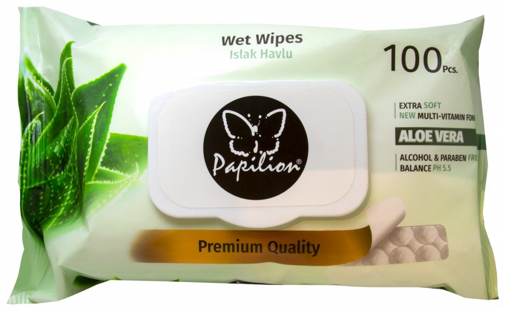 Ubrousky vlhčené 100ks Papilion Aloe Vera Papermax-cz