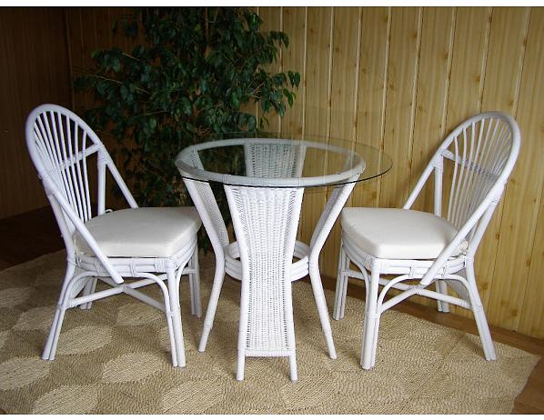 Ratan-klub  Ratanová jídelní souprava BALI - bílý ratan
