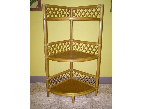 Ratan-klub  Ratanová rohová police 3 patra - světlá Ratan-klub